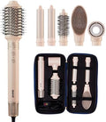 6-in-1 Hot Air Multi-Styler with Case, Hair Dryer & Blow Dryer Thermal Round Brush, Auto-Wrap Curler & Straightener, Fast Drying & Negative Ion Styling for Frizz-Free Blowouts (Peony Blush) by mavi%C3%A9