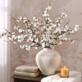 Waipfaru 4 Pcs Faux Cherry Blossom Branches, 36'' Cherry Blossom Tree Decor with Long Stems, Artificial Flowers for Tall Vases Spring Home Decoration (White) by Waipfaru