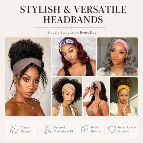 Kachanaa 6 Pcs Non-Slip Headbands for Women,Boho Hair Bands Soft Cross Elastic Head Bands Hair Accessories,Wear for Yoga Working Out Travel or Running - Image 5