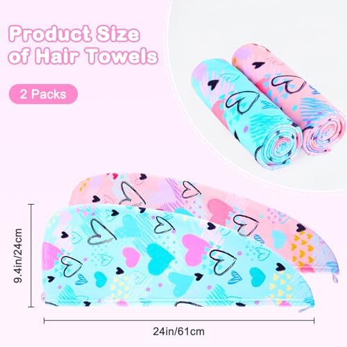 FIOBEE Microfiber Hair Towel Wrap for Kid Girls Rapid Drying Hair Turbans - Image 6