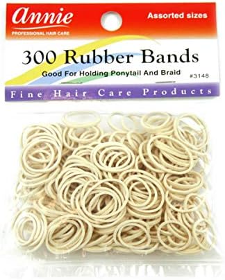Annie Rubber Bands for Hair, White, 300 Ct, Small Elastic Hair Ties - Image 7