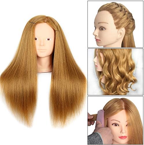 Mannequin Head 60% Human Hair Blonde Hairdressing Practice Head WZ-27# - Image 2