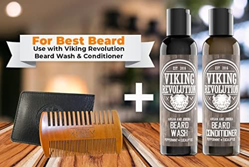 Viking Revolution Wooden Beard Comb and Case - Pocket Comb - Image 6