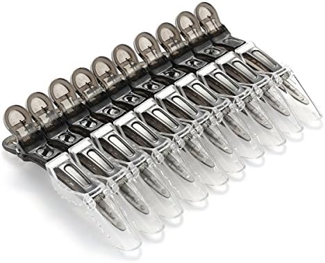 10pcs/set Multicolor Croc Clips Transparent Plastic Hairdresser Clip Hair Styling Sectioning Barrettes Non Slip Alligator Clip Salon DIY Accessories Hairpins for Women and Girls(10pcs-Black) - Image 2