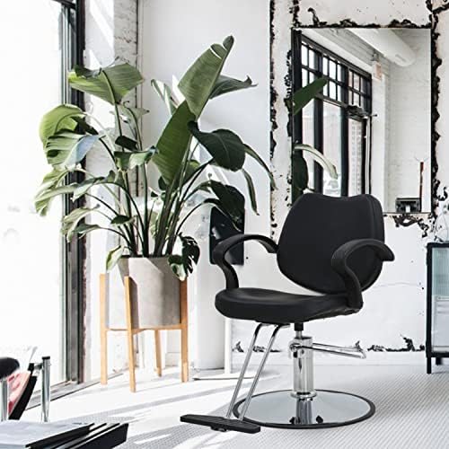 NChanmar Salon Chair Barber Chair Styling Chair Hydraulic Pump Swivel Hair Cutting Chairs for Beauty Spa Styling Hairdressing Tattoo Equipment,Black - Image 2
