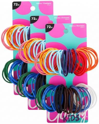 Goody Kids Ouchless Elastic Hair Ties, 72 Ct, Assorted Colors, Pain-Free by Goody