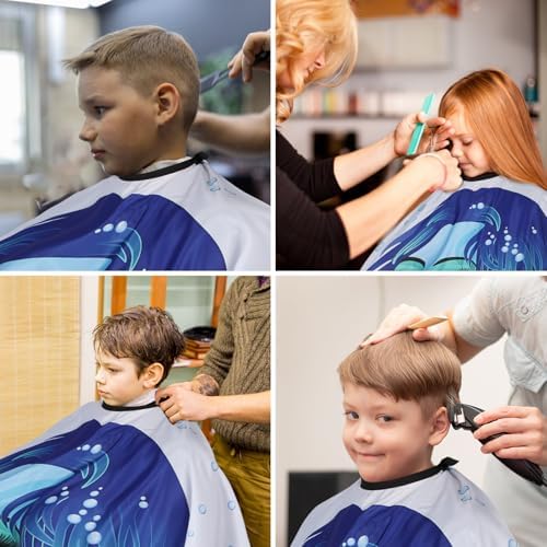 Professional Hair Cutting Cape with Neck Duster Brush, Large Size Salon Barber Cape for Men, Women and Kids (Girls) - Image 7