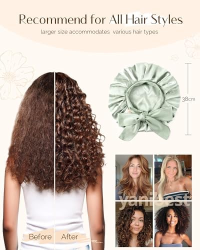 YANIBEST Adjustable Satin Bonnet for Sleeping, Double Layer - Image 4
