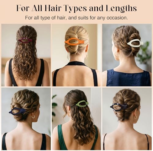 AWAYTR 6Pcs French Flat Hair Clips, Lay Flat Claw Clip for Women - Image 6