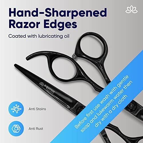 Equinox Razor Edge Series Professional Hair Scissors - 6.5� Premium Japanese Stainless Steel Hair Cutting Scissors, Hair Shears, Hair Razors for Hair Cutting, Barber Accessories & Hair Salon Supplies - Image 3