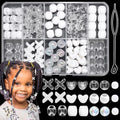 NAISKA 108PCS White Hair Beads Clear Beads for Hair 10 Styles Loc Bead Acrylic Assorted Bead Transparent Loc Jewelry Cute Braids Accessories for Kids Girls by NAISKA