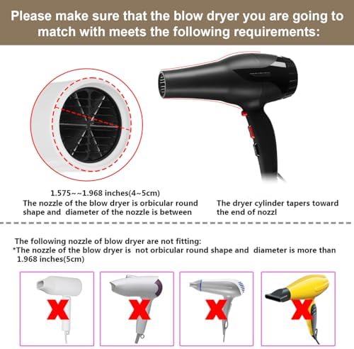 Universal Collapsible Hair Dryer Diffuser Attachment-Foldable Portable Travel and Easy Storage Hair Diffuser Fit Most Hair Dryers with Nozzle Diameter D-1.575Inch to 1.968 Inch (4-5cm)- Stone - Image 4