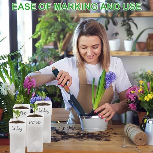CANIPHA 60Pcs Nursery Grow Bags, Biodegradable Non-Woven Fabric Plant Bags, Seedlings Growing Pots for Vegetable Flowers Fruits Tree Planting (12.2 3.3 Inches) - Image 4
