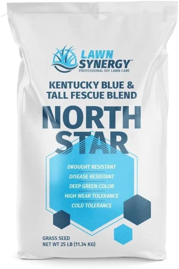 North Star Grass Seed (25 lbs.) | Premium Kentucky Bluegrass & Envy Tall Fescue Blend by LawnSynergy