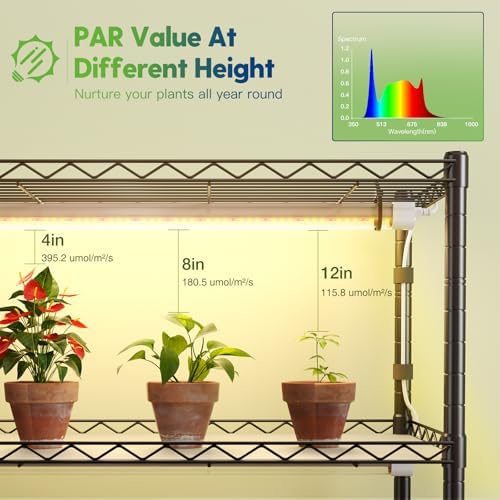 FREELICHT Plant Stand with Grow Light 5-Tier, 4×30W 5000K, 35.4x13.8x61.5IN - Image 3