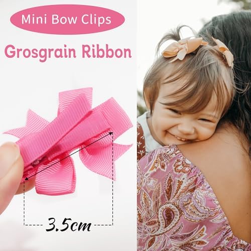 JOYOYO 50pcs Boutique Grosgrain Ribbon Pinwheel Hair Bows for Baby Girls, Toddler Bows Hair Clips Birthday Gifts In Pair - Image 3