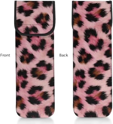 Curling Iron Travel Case Heat Resistant Neoprene Pouch for Curling Iron Flat Iron Hair Straightener Storage Bag Portable Hot Tools Bag Long-Term Use,Pink Leopard Print - Image 3
