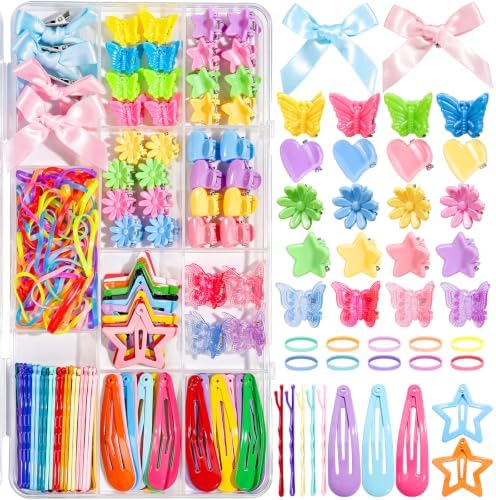 Teenitor Hair Accessories for Girls 193pcs Hair Clips for Girls Toddler Hair Accessories, Mini Girls Hair Clips, Small Claw Clips Bobby Pins and Hair Ties by PERFECTYOURBEAUTY