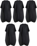 Black Waterproof Hair Salon Cape with Metal Snap Closure - 5 Pack by BSFHH