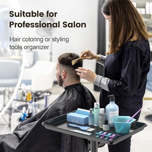Aluminum Hair Salon Tray Rolling Trolley Station - Image 5