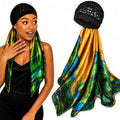 2 in 1 Wrap Cap Hair Net and Scarf for Silk Press, Satin Wrap Cap Bonnet for Women, Adjustable Stay-On Sleep Hair Net Scarf for All Hair Types by BQSAR