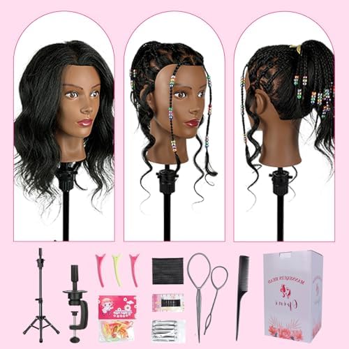 Opini 18" Mannequin Head 100% Human Hair for Hairdresser Practice Braiding - Image 6