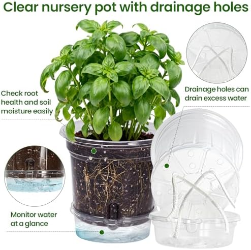 MIXC 15 Pcs 10/8/6.5in Self Watering Pots for Indoor Plants with Drainage - Image 3