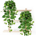 CEWOR Fake Plants Indoor 2 Packs 33" Fake Pothos Hanging Plants with Plastic Pot for Home Office Indoor Decor (Green) by CEWOR