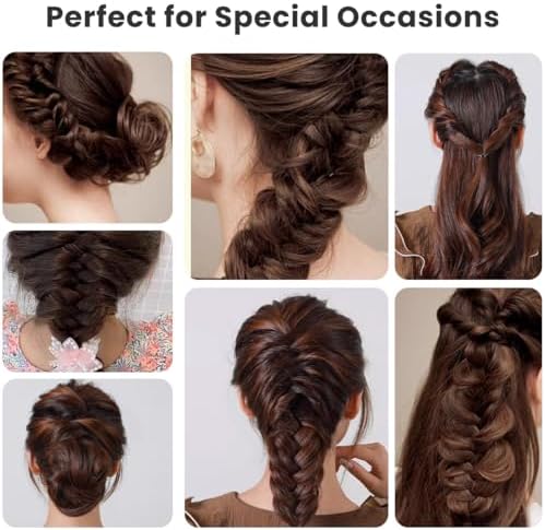 6 PCS Black 7.5inch DIY Fishbone Braid Tool with Clips - French Centipede Plastic Stick Magic Twist Bun Maker Hair Accessories for Girl Lady Women - Image 6