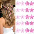 YISSION 20Pcs Pink Hot Pink Mini Flower Hair Clips Women Wedding by YISSION