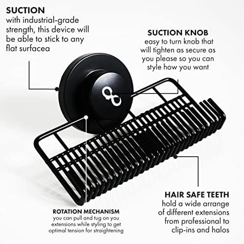 Evercaddy by Everlong, Portable Holding Caddy that Stores Washes Styles and Secures 100% Human Hair Extensions - Works for Clip-ins Halos & Wefts Black - Image 3