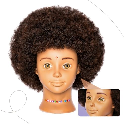 Mannequin Head Human Hair Doll Head Manikin Head Authenically-textured Hair for Girls Pratice Hair-styling Brading with Clamp Holder - Image 6