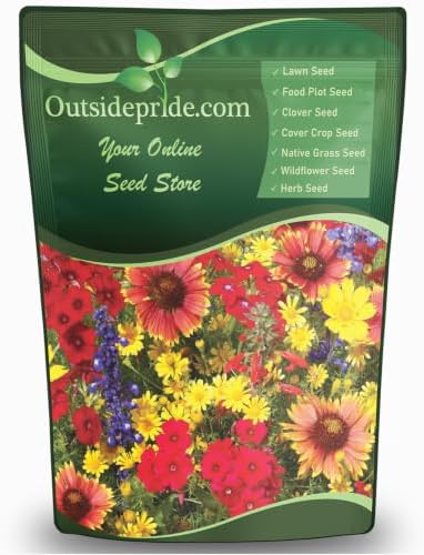 Outsidepride Texas & Oklahoma Wildflower Seed Mix - 1 lb. Drought-Tolerant, Blend of Annual & Perennial Flower Seeds for Vibrant, Pollinator-Friendly Gardens, Thrives in Full Sun & Well-Drained Soil by Outsidepride