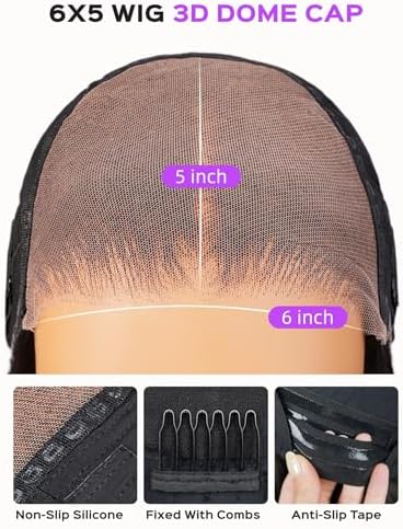 6x5 HD Lace Closure Glueless Curly Human Hair Wig 24 Inch - Image 2