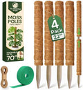4 Pack 22" Moss Pole Monstera Plant Support - Stackable up to 70" by TheBloomingJungle