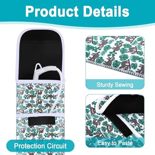 Shappy 2 Pcs Heat Resistant Curling Iron Flat Iron Travel Case,Sloth - Image 3