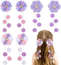 OAOLEER 6PCS Hair Bows for Girls, Purple Flower Hair Accessories for Girls by Oaoleer