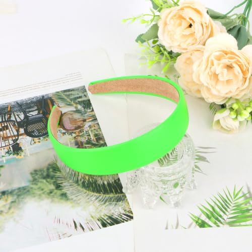 Green Headband 1 Inch Faux PU Leather Hairband for Women and Girls - Image 6