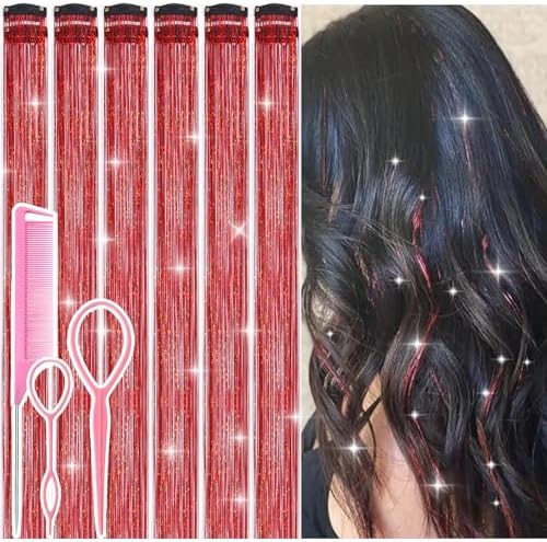 Hair Tinsel Clip in Red Fairy Hair Tinsel Kit by Rootoofocusesonthesecretstoenhancingwomensbeauty