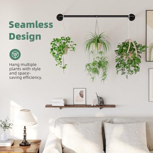 Galood Plant Hanger Indoor Hanging Planters for Indoor Plants Hanging Plant Holder Black Metal Rod(Pot/Chain/Plant not Included - Image 4