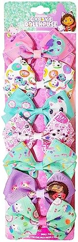 Gabby's Dollhouse Hair Bows - Hair Accessories Gift Set - 7 Pcs 4 Inch Bundle for Girls Different Character on each Hair Clip Kids Bow - Alligator Clip - Ages 3 + by LUVHERKIDS