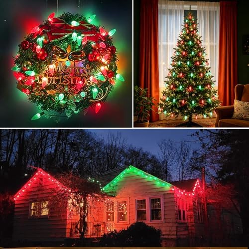 C9 LED Christmas Lights Outdoor Replacement Bulbs Red/Green - Image 6