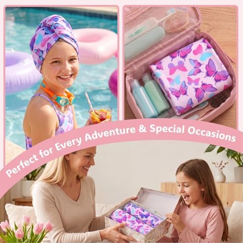 Basumee Microfiber Hair Towel Wrap for Kids Girls, Ultra Absorbent, 2 Pack - Image 5