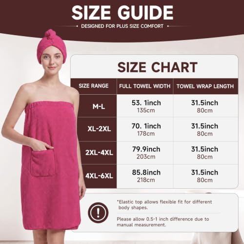 Oversized Bath Towel Wrap for Women with Plus Size Hair Dry Towel Set - Image 2