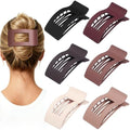 French Flat Hair Clips for Women 6pcs Hair Claw Clips for Thick or Thin Hair Matte Claw Clips for Girls Barrettes Non-Slip Strong Hold Hair Accessories for Women (Brown Scarlet) by Artchita