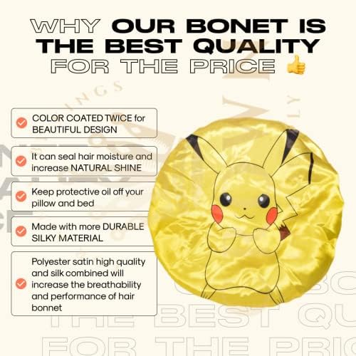 Large Bonnet - Silky Satin Bonnet with Elastic Soft Band (Yellow Poke Bonnet) - Image 2