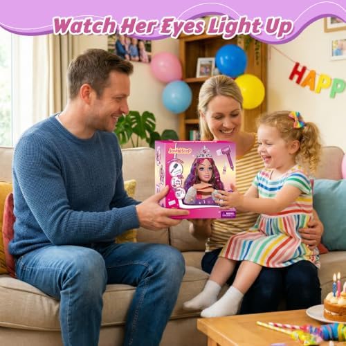 Princess Hair Styling Doll Head Makeup Kit for Girls, Hair Salon Set - Image 6