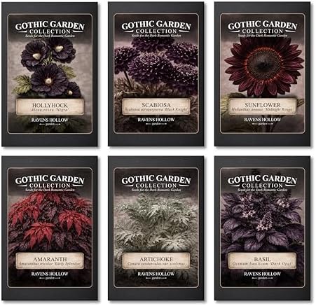 Gothic Garden Seed Collection, 6 Open-Pollinated Flower & Foliage Varieties by Unknown