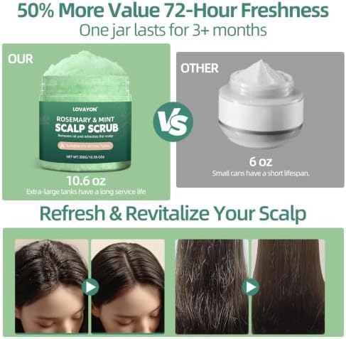 Rosemary Scalp Scrub Exfoliator for Oily Scalp Deep Clean 10.58 oz - Image 6