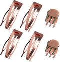 Hann 24 Pieces Double Grip Hair Clips + 2 Claw Hair Clips Metal Snap Hair Clips Hair Barrettes for Hair Making, Salon Supplies (Rose Gold) by HannInc